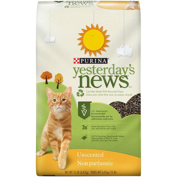 Yesterday's News Litter UnScented 15LB Cat Supplies Yesterday's News 