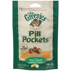 Pill Pockets Cat Chicken 1.6oz Cat Food Greenies 