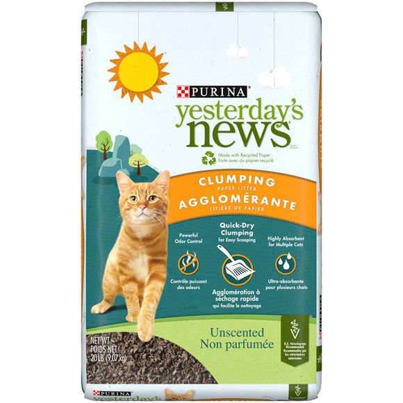 Yesterday's News Unscented Clumping Paper Cat Litter 9.0KG