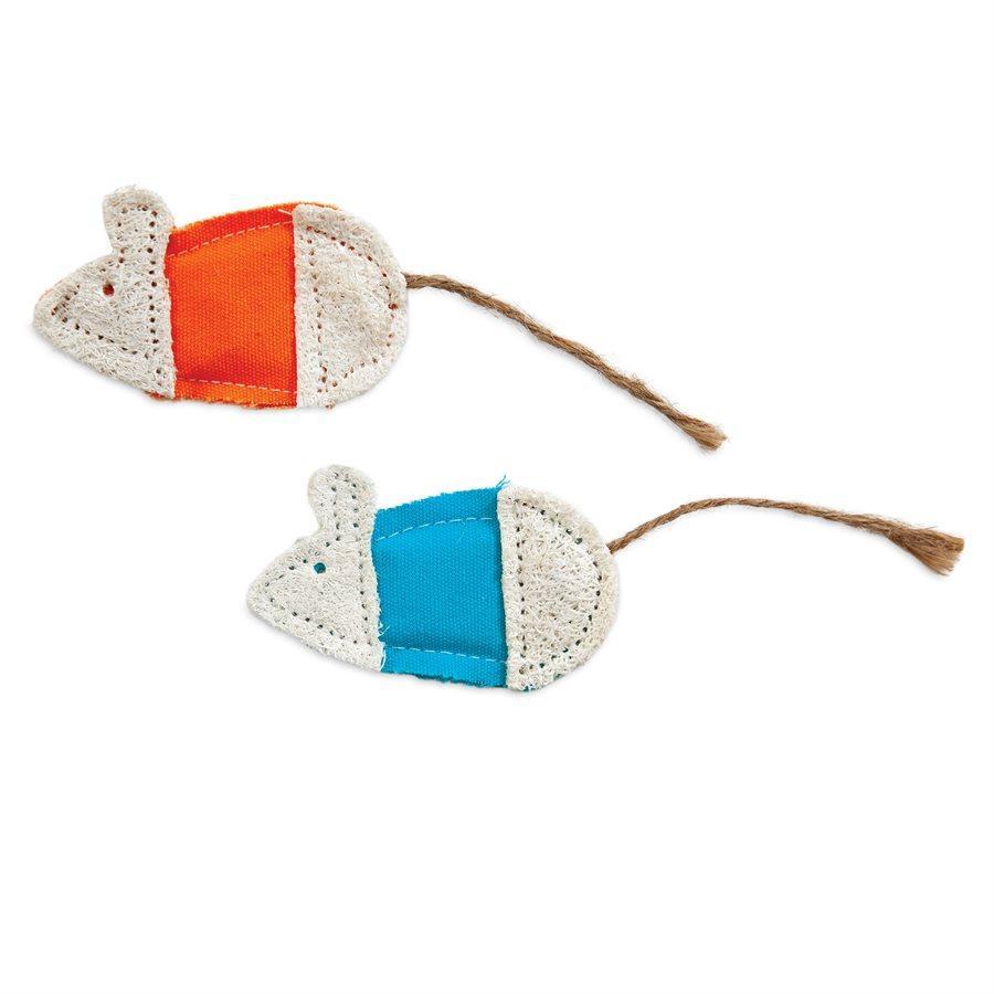 Petmate Jackson Galaxy Natural Loofah Mice 2-Pack Cat Supplies Petmate 