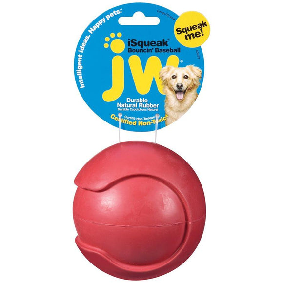 JW Isqueak Boouncin' Baseball Large Dog Supplies JW Pet Products 