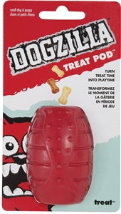 DOGZILLA Treat Pod Dog Toy, L, Red