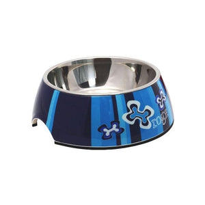 ROGZ Pupz Bubble Bowl Indigo Bones Medium Dog Supplies ROGZ 