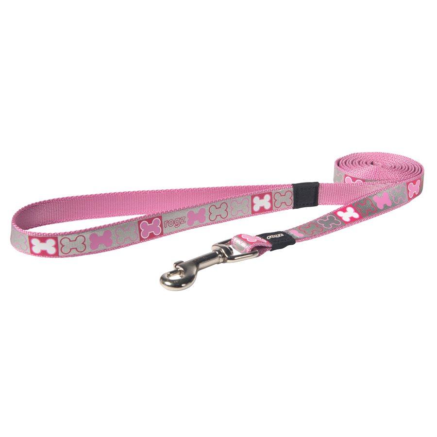 ROGZ Pupz Reflecto Fixed Lead Pink Extra Small Dog Supplies ROGZ 