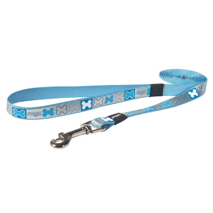 ROGZ Pupz Reflecto Fixed Lead Blue Medium Dog Supplies ROGZ 