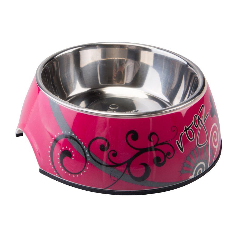 ROGZ Pupz Bubble Bowl Pink Bones Small Dog Supplies ROGZ 