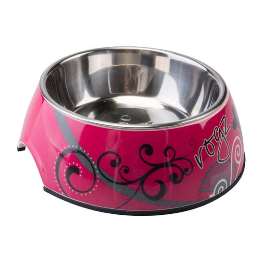 ROGZ Pupz Bubble Bowl Pink Bones Medium Dog Supplies ROGZ 