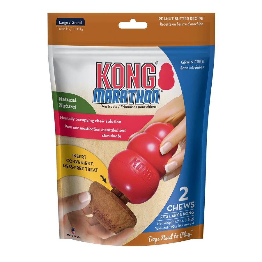 KONG Marathon Dog Treat 2-Pack Peanut Butter Medium