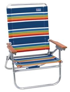 Rio Brands In-Easy Out 4-Position Beach Chair, 250 Lb Load, 12 In, 35-1/2 In H X 25-1/4 In W X 25-1/2 In D Outdoor Furniture Rio brands 