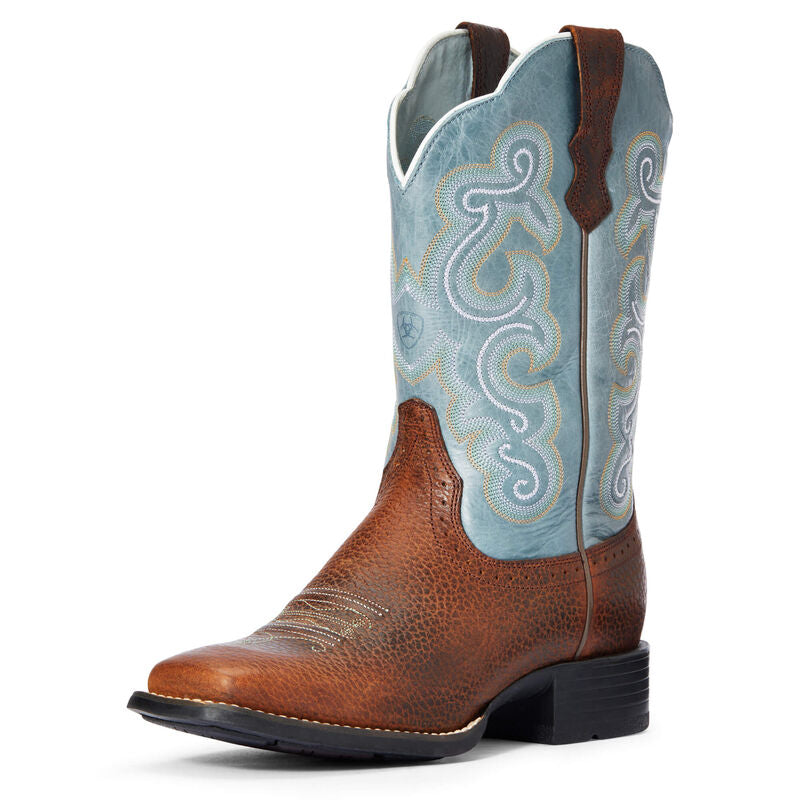 Ariat Women's Quickdraw Brown Oiled Rowdy / Sapphire Blue