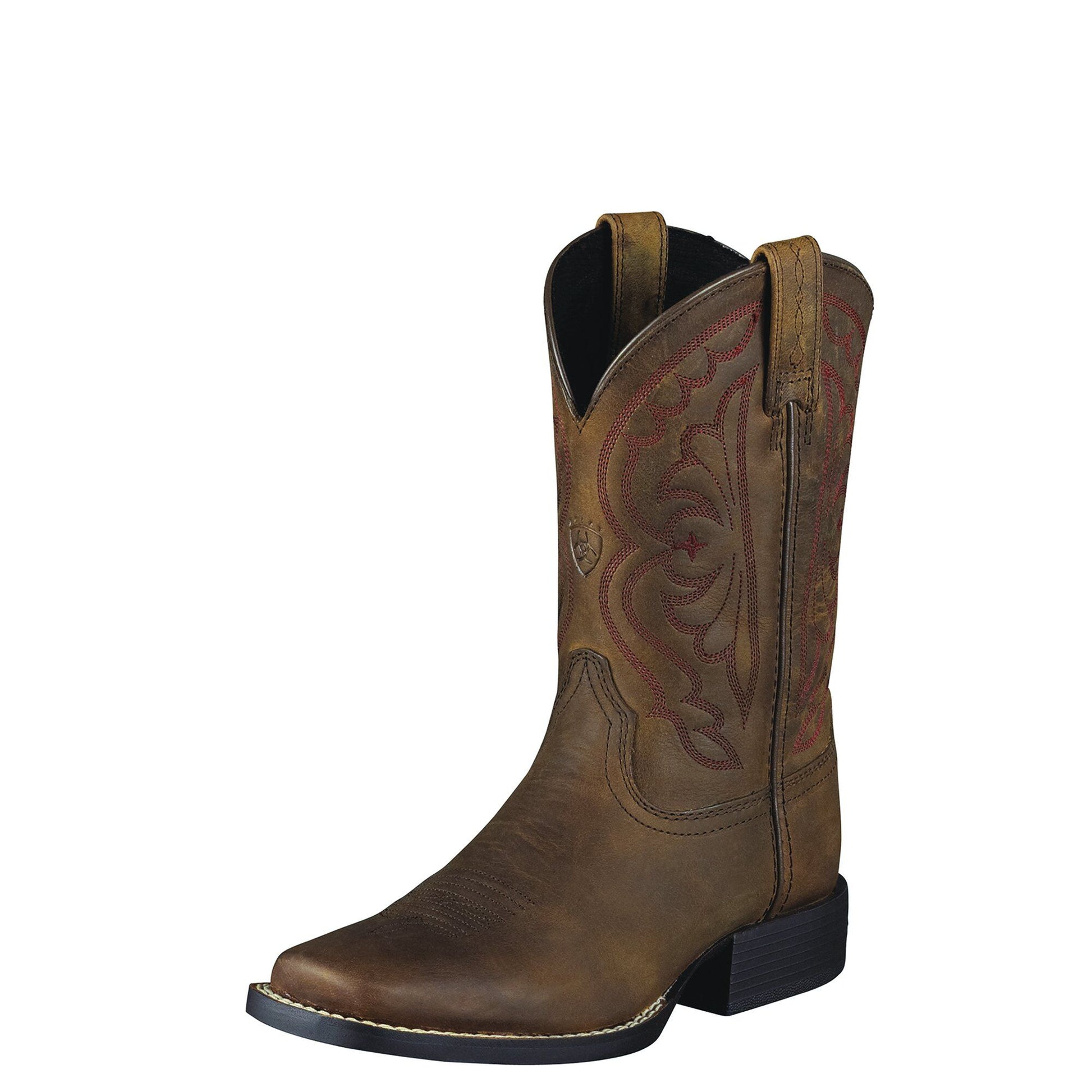 Kids Quickdraw Western Boot Boots Ariat 1 Distressed Brown M
