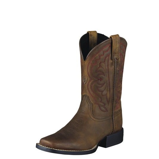 Kids Quickdraw Western Boot Boots Ariat 1 Distressed Brown M