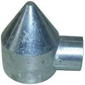 Stephens Pipe & Steel HD42041RP 1-Way Bullet Cap, Aluminum, For 1-3/8 in Top Rail and 2-1/2 in Line Post Fencing Stephens pipe & steel 