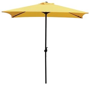 Seasonal Trends UMQ65BKOBD-33 Market Umbrella, 7.8 ft H Pole, Polyester Fabric, Yellow Fabric, Steel Frame Outdoor Furniture Seasonal trends 