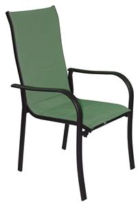 Santas Forest Belvedere 50207 Dining Padded Stack Chair, Green Frame Outdoor Furniture Santas forest 