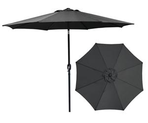 Seasonal Trends 62104 Crank Umbrella, 92.9 in H Pole, polyester Fabric, Black Fabric, Steel Frame Outdoor Furniture Seasonal trends 