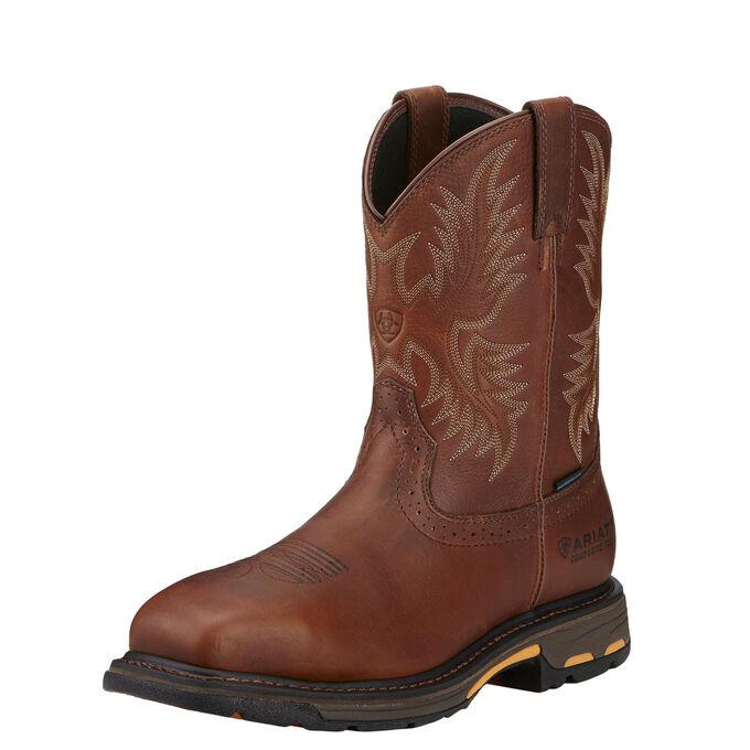 WorkHog Wide Square Toe CSA Waterproof Composite Toe Work Boot Boots Ariat Brown 8 EE