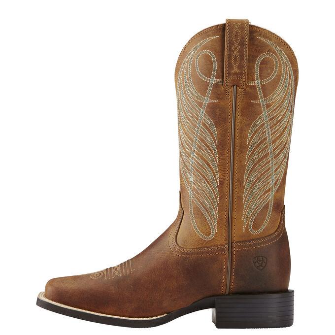 Round Up Wide Square Toe Western Boot Boots Ariat 