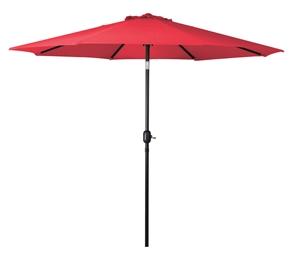 Seasonal Trends 69867 Crank Umbrella, 92.9 in H Pole, Polyester Fabric, Red Fabric, Steel Frame Outdoor Furniture Seasonal trends 