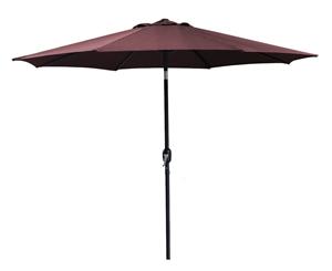 Seasonal Trends 62103 Crank Umbrella, 92.9 in H Pole, Polyester Fabric, Burgundy Fabric, Steel Frame Outdoor Furniture Seasonal trends 