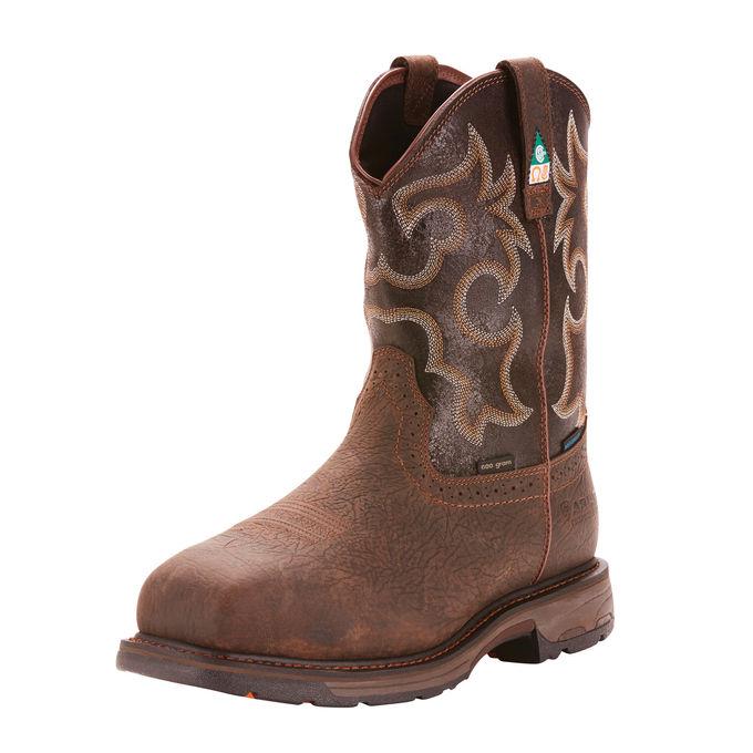 Ariat Men's WorkHog H2O CSA Insulated 600g Bruin Brown/Crazy Black Boots Ariat 