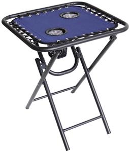 Seasonal Trends T5S18FR1BKOX60 Bungee Folding Table, Black/Navy Outdoor Furniture Seasonal trends 