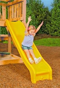 PLAYSTAR PS 8813 Conventional Scoop Slide, HDPE, Yellow, For 48 in Playdeck Playground Equipment Playstar 