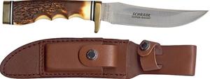 Schrade 153UH Fixed Blade Knife, 5 in L x 0.13 in W Blade, 1-Blade, Brown Handle Knives & Access Taylor brands 