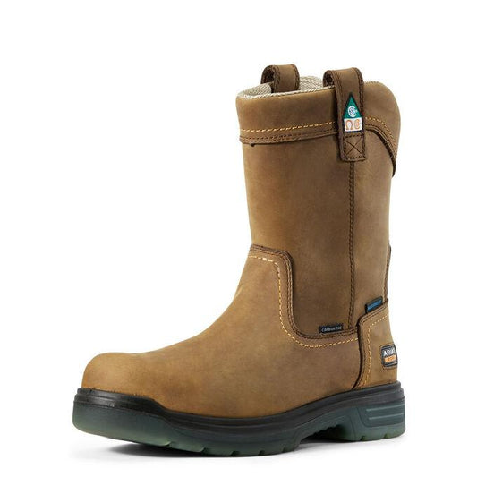Turbo Pull-On CSA Waterproof Carbon Toe Work Boot Boots Ariat Brown 9 D