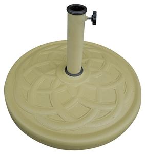 Seasonal Trends 69332 Umbrella Base, 21.65 in Dia, 21.65 in L, 13.2 in H, Resin/Steel/Plastic, Sandstone Outdoor Furniture Seasonal trends 