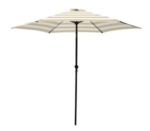 Seasonal Trends UM90BKOBD04/WT Umbrella, 7.8 ft H Pole, Polyester Fabric, Taupe/White Fabric, Steel Frame Outdoor Furniture Seasonal trends 