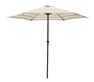 Seasonal Trends UM90BKOBD04/WT Umbrella, 7.8 ft H Pole, Polyester Fabric, Taupe/White Fabric, Steel Frame Outdoor Furniture Seasonal trends 
