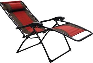 Seasonal Trends F4341OXBKOX17OX64 Lounge Chair, Red/Tan Frame Outdoor Furniture Seasonal trends 