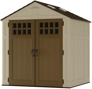 Suncast Everett BMS6510 Storage Shed, 201 cu-ft Capacity, 57 in W x 72 in H Door, Lockable Door, Resin Outdoor Storage Suncast 