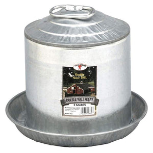 Fount - Double Wall - Galvanized Poultryfeeder Kane Vet Supplies 2 gallon 