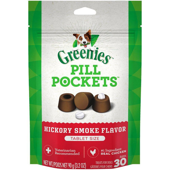 Pill Pockets Dog Hickory Smoke 3.2oz Tablet Dog Supplies Greenies 