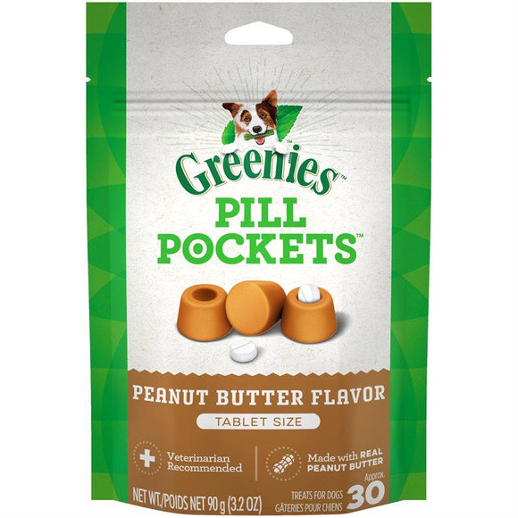 Pill Pockets Dog Peanut Butter 3.2oz Tablet Dog Supplies Greenies 