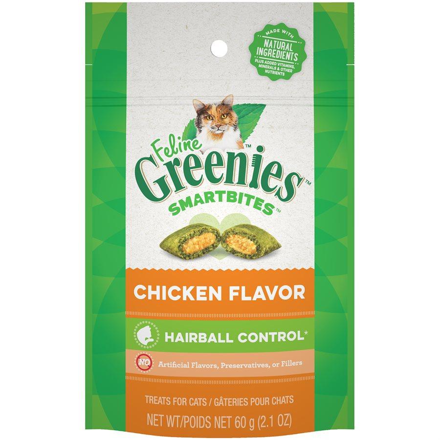 Feline Smartbites Hairball Ctrl Ckn 2.1oz Cat Food Greenies 