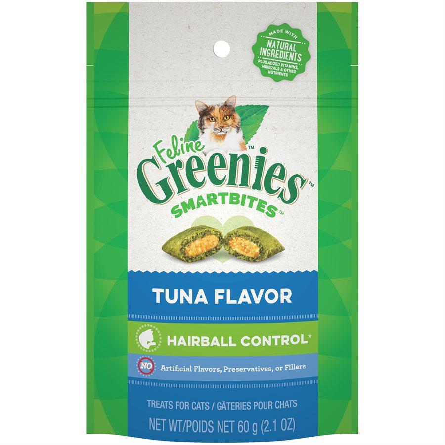 Feline Smartbites Hairball Ctrl Tuna 2.1oz Cat Food Greenies 