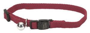 New Earth Soy Adjustable Breakaway Cat Collar Cranberry 3/8x8-12in