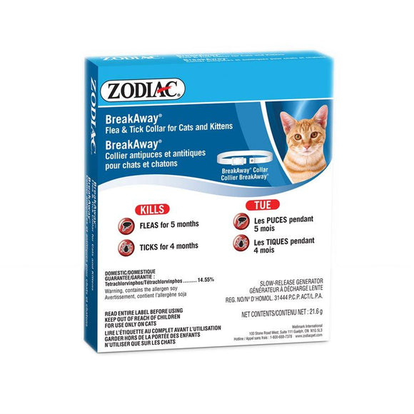 Zodiac Flea/Tick Breakaway Collar Cat/Kitten Cat Supplies Zodiac 