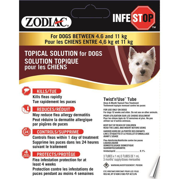 Zodiac Infestop Topical Flea Adulticide for Dogs 4.6KG - 11KG Dog Supplies Zodiac 