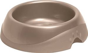 PETMATE 23079 Pet Feeding Bowl, L, 4 Cups Volume, Plastic, Pearl Tan/Waterfall Blue/White