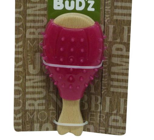 Bud'z Chicken Leg Shaped Wood Dog Toy Red 6in KB Depot Express 