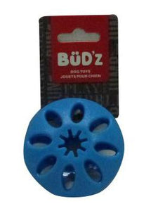 Bud'z Rubber Treat Disc Blue Dog Toy Medium 3.5in KB Depot Express 
