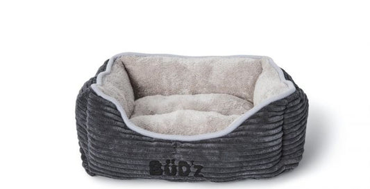 Bud-Z Cuddler Corduroy Bed Grey Dog 18x16in