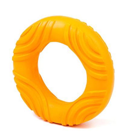 Bud-Z Latex Ring Squeaker Orange Dog 1X1PC 5.3IN