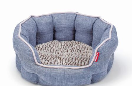 Bud-Z Round Deluxe Cuddler Bed Blue Dog 17.5x15.5in
