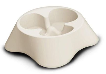 Bergamo Slow Feeder Bowl Nuvola White Dog Bowl