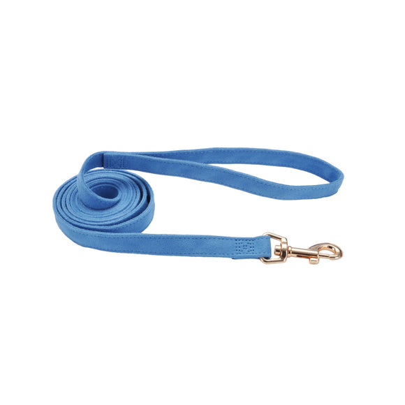 Coastal Accent Microfiber Leash - 5/8in x 6ft Boho Blue with Polka Dot Bow KB Depot Express 